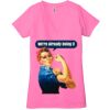 Ladies' Jersey Short-Sleeve Deep V-Neck T-Shirt Thumbnail