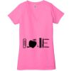 Ladies' Jersey Short-Sleeve Deep V-Neck T-Shirt Thumbnail