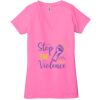 Ladies' Jersey Short-Sleeve Deep V-Neck T-Shirt Thumbnail
