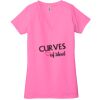 Ladies' Jersey Short-Sleeve Deep V-Neck T-Shirt Thumbnail
