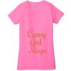 Ladies' Jersey Short-Sleeve Deep V-Neck T-Shirt Thumbnail