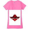 Ladies' Jersey Short-Sleeve Deep V-Neck T-Shirt Thumbnail