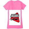 Ladies' Jersey Short-Sleeve Deep V-Neck T-Shirt Thumbnail