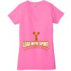 Ladies' Jersey Short-Sleeve Deep V-Neck T-Shirt Thumbnail
