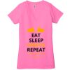 Ladies' Jersey Short-Sleeve Deep V-Neck T-Shirt Thumbnail